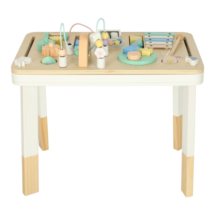 Masa educativa interactiva din lemn VarioShop®, cu xilofon, labirint, pinioane, sortator forme si jocuri motorii, masa multifunctionala pentru copii 3 ani+, 47.5x29.5x37 cm [11]