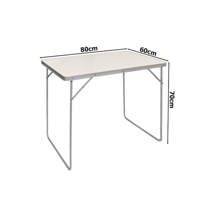 Masa pliabila camping VarioShop, aluminiu, usor de transportat, crem, 80x60x70cm [7]