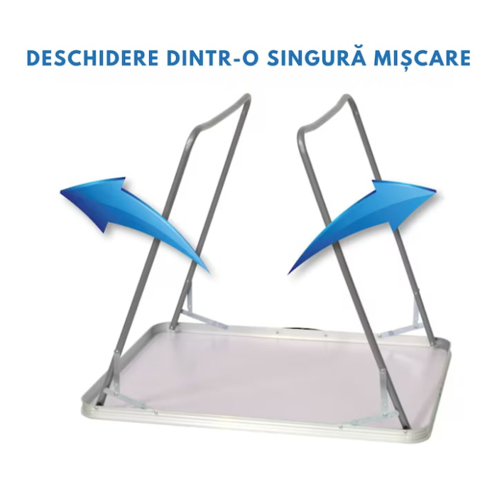 Masa pliabila camping VarioShop, aluminiu, usor de transportat, crem, 80x60x70cm [5]