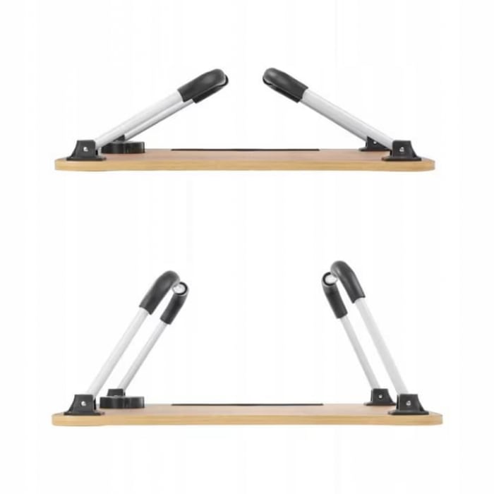 Masa Pliabila MultiFunctionala VarioShop®, Pentru Laptop sau Mic-Dejun la Pat, Suport pentru Tableta/Telefon/Pahar, Dimensiune 28 x 60 x 40cm, Bej [13]