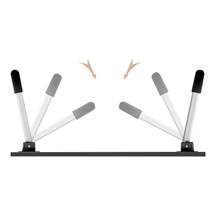 Masa Pliabila MultiFunctionala VarioShop®, Pentru Laptop sau Mic-Dejun la Pat, Suport pentru Tableta/Telefon/Pahar, Dimensiune 28 x 60 x 40cm, Negru [12]