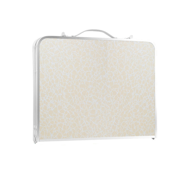 Masa Pliabila Multifunctionala VarioShop, Usor de Transportat, cu Incuietoare de Siguranta, Pentru Camping, Birou, Pescuit, Stabila, Picioare Antiderapante, 61.5 x 26.5 x 40 cm, Crem [14]