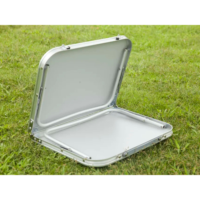 Masa Pliabila Multifunctionala VarioShop, Usor de Transportat, cu Incuietoare de Siguranta, Pentru Camping, Birou, Pescuit, Stabila, Picioare Antiderapante, 61.5 x 26.5 x 40 cm, Crem [12]
