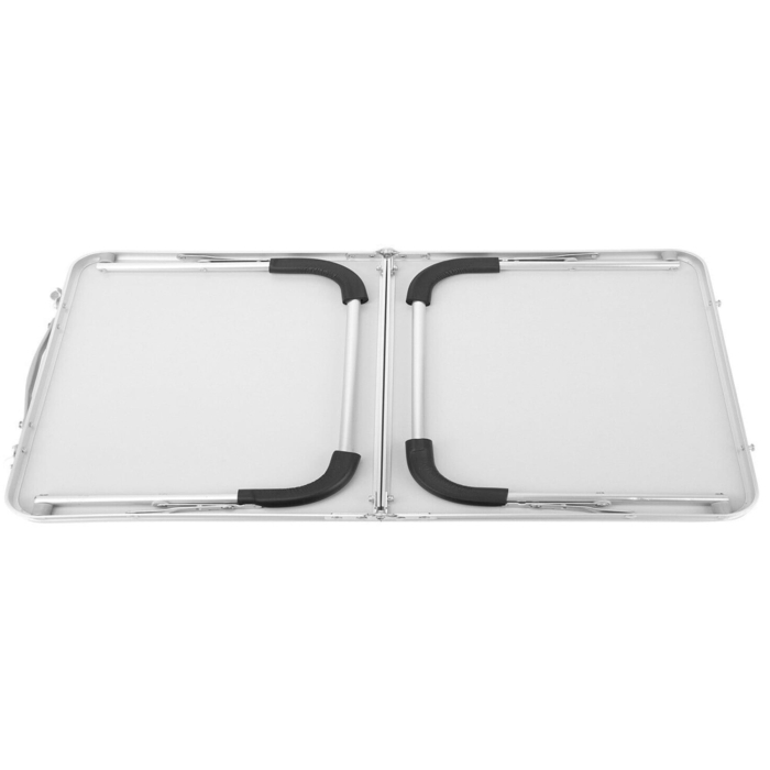 Masa Pliabila Multifunctionala VarioShop, Usor de Transportat, cu Incuietoare de Siguranta, Pentru Camping, Birou, Pescuit, Stabila, Picioare Antiderapante, 61.5 x 26.5 x 40 cm, Crem [15]