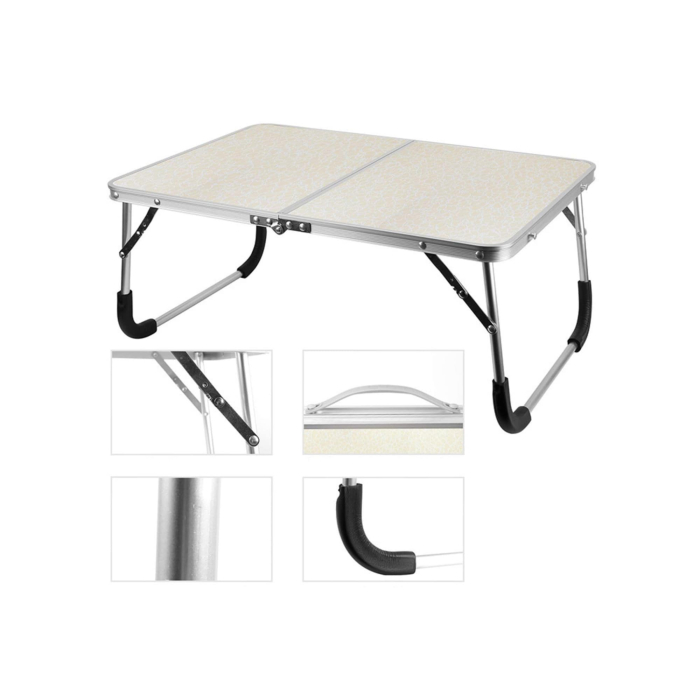 Masa Pliabila Multifunctionala VarioShop, Usor de Transportat, cu Incuietoare de Siguranta, Pentru Camping, Birou, Pescuit, Stabila, Picioare Antiderapante, 61.5 x 26.5 x 40 cm, Crem [16]