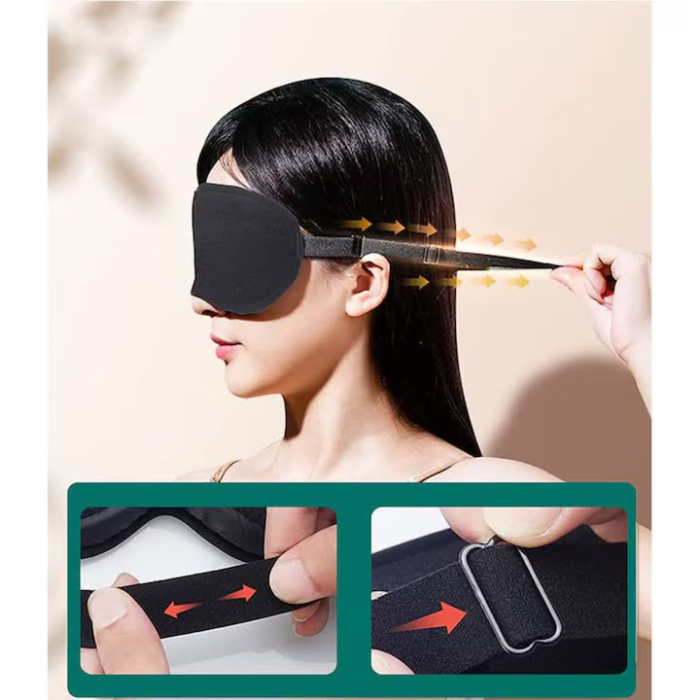 Masca de somn 3D VarioShop®, cu spuma de memorie, confort maxim, blocare totala a luminii, reglabila si lavabila, Negru [8]