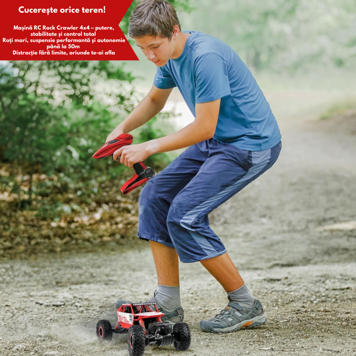 Masina cu telecomanda VarioShop®, 4x4 pentru off-road, control la distanta 2.4GHz, doua motoare, roti mari, rezistenta la impact, autonomie 15 min, raza 50 m, ideala pentru copii si adulti [4]