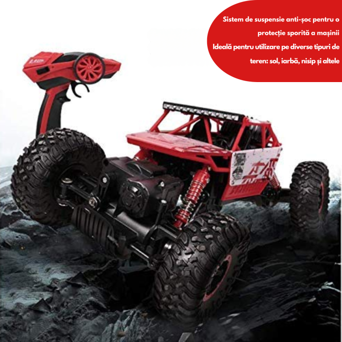 Masina cu telecomanda VarioShop®, 4x4 pentru off-road, control la distanta 2.4GHz, doua motoare, roti mari, rezistenta la impact, autonomie 15 min, raza 50 m, ideala pentru copii si adulti [3]