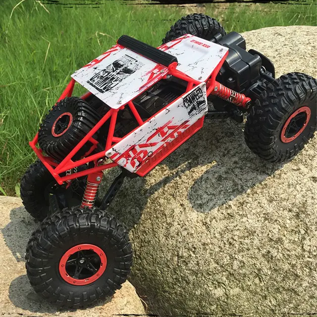 Masina cu telecomanda Rock Crawler Monster Truck, cu acumulator, suspensii 4x4, Off Road, Scara 1:18, 2.4GHz, Rosie [2]