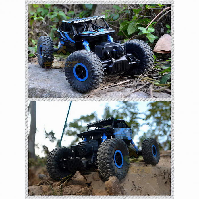 Masina cu Telecomanda VarioShop® pentru Aventuri Off-Road 4x4, Controlata de la Distanta, Rezistenta la Apa si Impact, cu Design Modern, Albastra, Lungime de 27 cm, Ideala pentru copii [5]