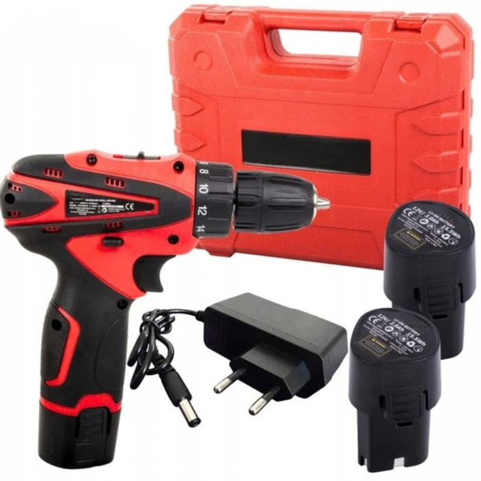 Masina de gaurit si insurubat VarioShop®, brushless, 12V, 28 Nm, 2 acumulatori Li-Ion 2Ah, 2 viteze, 18+1 trepte, mandrina 10 mm, 24 accesorii si valiza [12]