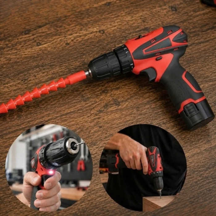 Masina de gaurit si insurubat VarioShop®, brushless, 12V, 28 Nm, 2 acumulatori Li-Ion 2Ah, 2 viteze, 18+1 trepte, mandrina 10 mm, 24 accesorii si valiza [9]