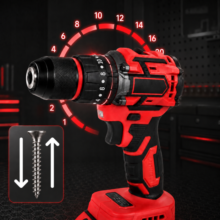 Masina de gaurit si insurubat VarioShop®, brushless, 21V, 50 Nm, 2 acumulatori Li-Ion 3Ah, 2 viteze, mandrina 10 mm, incarcator si valiza [10]