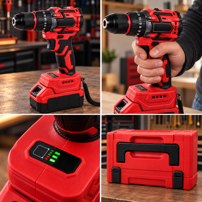 Masina de gaurit si insurubat VarioShop®, brushless, 21V, 50 Nm, 2 acumulatori Li-Ion 3Ah, 2 viteze, mandrina 10 mm, incarcator si valiza [13]