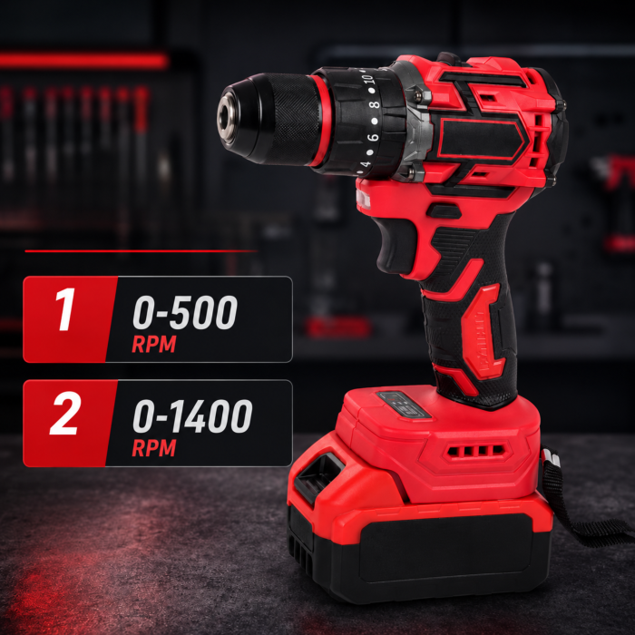 Masina de gaurit si insurubat VarioShop®, brushless, 21V, 50 Nm, 2 acumulatori Li-Ion 3Ah, 2 viteze, mandrina 10 mm, incarcator si valiza [11]