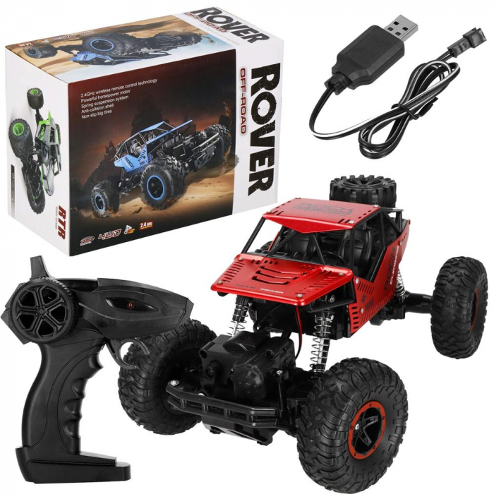 Masina Monster Truck Off-Road VarioShop®, 4×4, telecomanda, 26x14x17cm, rosu si negru [3]