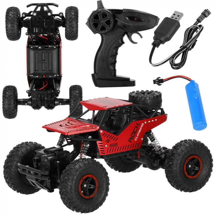Masina Monster Truck Off-Road VarioShop®, 4×4, telecomanda, 26x14x17cm, rosu si negru [9]