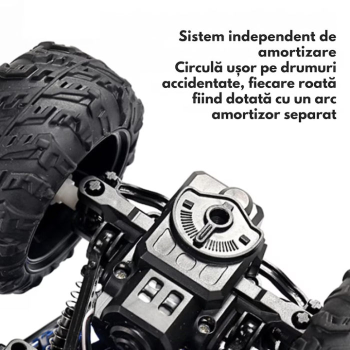 Masina RC Off-Road Climbing Rover VarioShop®, 2.4GHz, roti mari antiderapante, amortizoare, lumini LED albastre, baterie reincarcabila, model RTR, 30 min autonomie, vehicul teren accidentat [3]