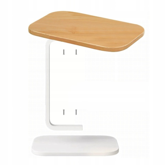 Masuta Cafea Forma C Varioshop, Alba, 40x30x60 cm, Masa Laterala pentru Canapea si Laptop, Design Modern, Cadru Metal si Blat Rezistent pentru Living si Dormitor [5]