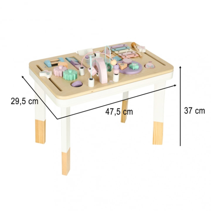 Masuta de activitati pentru copii, pink pastel tip montessori, dimensiune 47.5 x 29.5 x 37 cm [3]