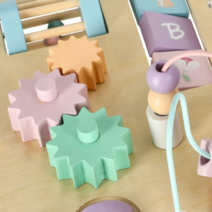 Masuta de activitati pentru copii, pink pastel tip montessori, dimensiune 47.5 x 29.5 x 37 cm [4]