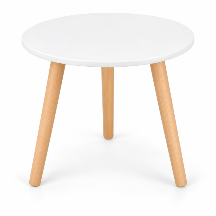 Masuta rotunda VarioShop®, pentru cafea si decor, compacta, cu picioare din lemn natural, 40 x 40 x 40 cm [9]