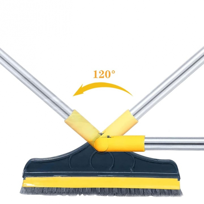 Matura/Perie multifunctionala cu peri duri din nailon VarioShop®, Pentru podele, gresie, faianta, marmura, sticla, colturi de baie, Echipata cu racleta pentru geam sau podele, Varf reglabil 120 grade [7]