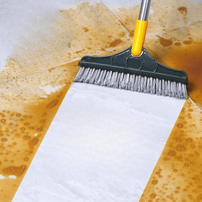 Matura/Perie multifunctionala cu peri duri din nailon VarioShop®, Pentru podele, gresie, faianta, marmura, sticla, colturi de baie, Echipata cu racleta pentru geam sau podele, Varf reglabil 120 grade [12]