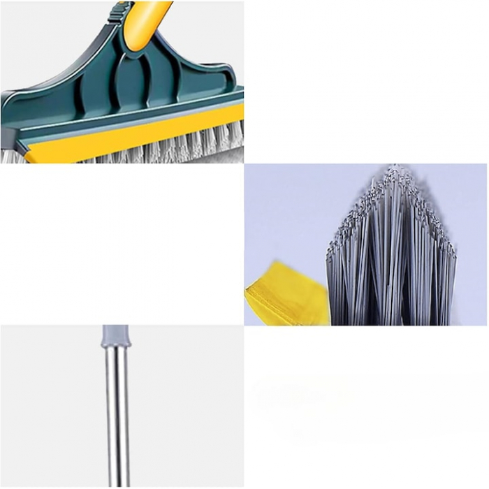 Matura/Perie multifunctionala cu peri duri din nailon VarioShop®, Pentru podele, gresie, faianta, marmura, sticla, colturi de baie, Echipata cu racleta pentru geam sau podele, Varf reglabil 120 grade [6]