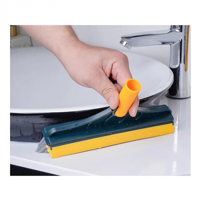 Matura/Perie multifunctionala cu peri duri din nailon VarioShop®, Pentru podele, gresie, faianta, marmura, sticla, colturi de baie, Echipata cu racleta pentru geam sau podele, Varf reglabil 120 grade [14]