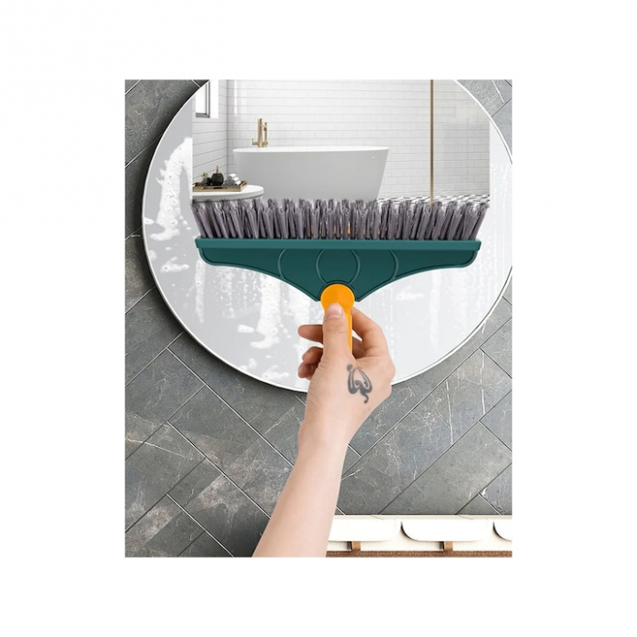 Matura/Perie multifunctionala cu peri duri din nailon VarioShop®, Pentru podele, gresie, faianta, marmura, sticla, colturi de baie, Echipata cu racleta pentru geam sau podele, Varf reglabil 120 grade [4]