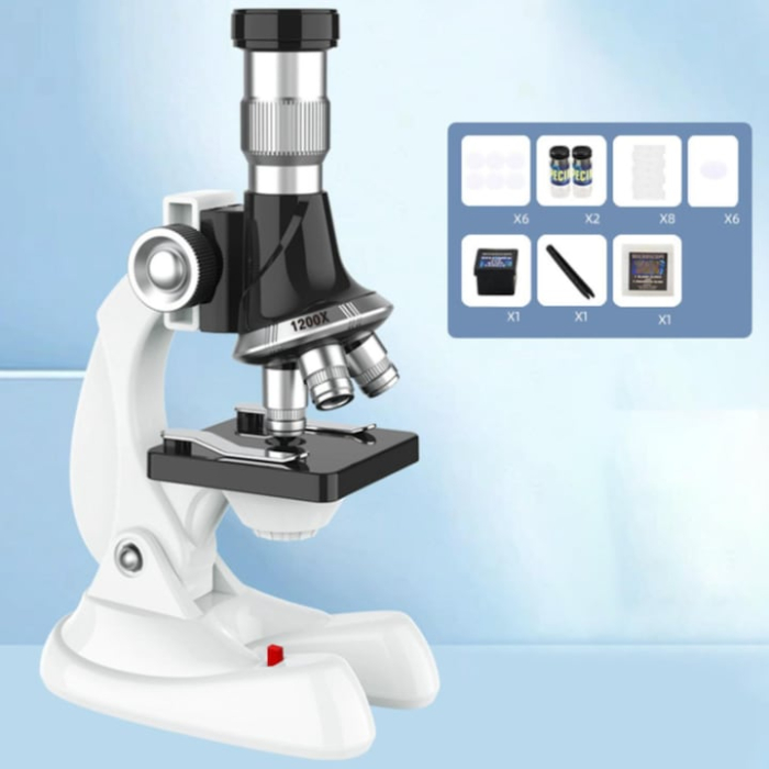 Microscop educational pentru copii VarioShop®, 1200x cu iluminare LED, reglaj inclinare si set complet de accesorii pentru experimente stiintifice [4]