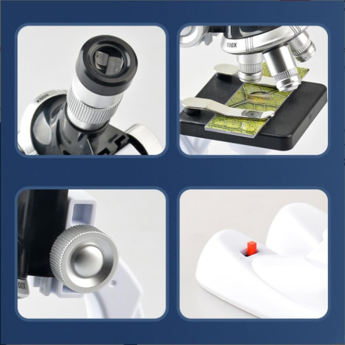 Microscop educational pentru copii VarioShop®, 1200x cu iluminare LED, reglaj inclinare si set complet de accesorii pentru experimente stiintifice [2]