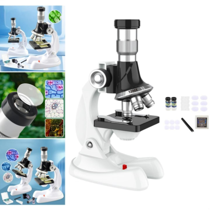 Microscop educational pentru copii VarioShop®, 1200x cu iluminare LED, reglaj inclinare si set complet de accesorii pentru experimente stiintifice [10]