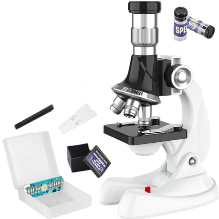Microscop educational pentru copii VarioShop®, 1200x cu iluminare LED, reglaj inclinare si set complet de accesorii pentru experimente stiintifice [9]