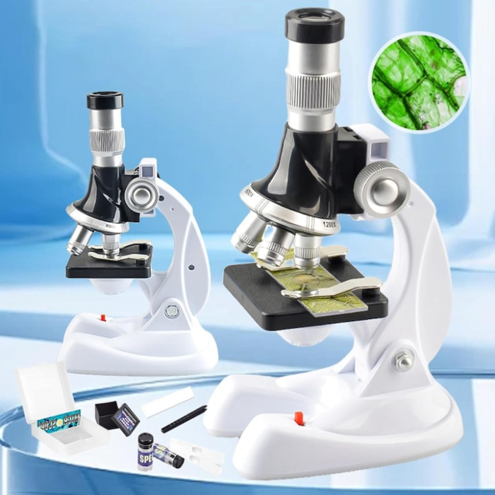 Microscop educational pentru copii VarioShop®, 1200x cu iluminare LED, reglaj inclinare si set complet de accesorii pentru experimente stiintifice [6]