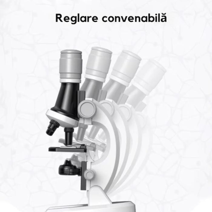 Microscop stiintific pentru copii VarioShop®, iluminare LED, cap rotativ, trei tipuri de marire, inaltime reglabila, lampa pentru iluminat, set complet cu accesorii [3]