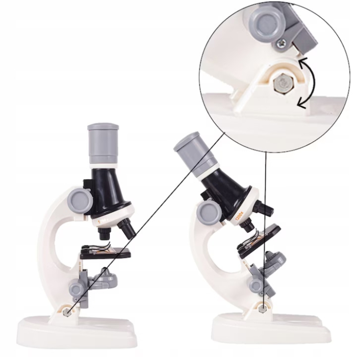 Microscop stiintific pentru copii VarioShop®, iluminare LED, cap rotativ, trei tipuri de marire, inaltime reglabila, lampa pentru iluminat, set complet cu accesorii [9]
