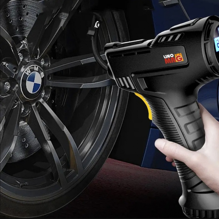 Mini Compresor Auto Portabil Tip Pistol, VarioShop®, Cablu 3m, 10 BAR / 150 PSI, Display Digital, Lampa LED [4]