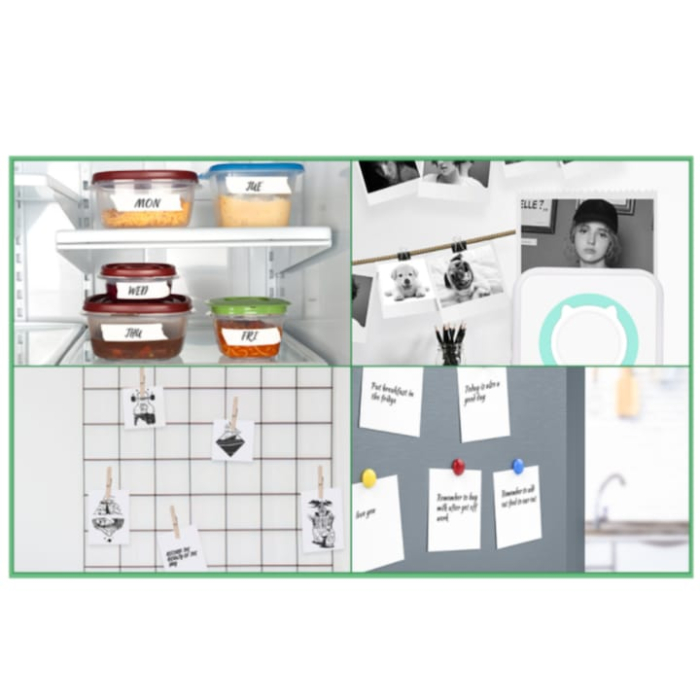Mini imprimanta termica portabila VarioShop®, Bluetooth, fara cerneala, pentru fotografii, liste si notite, cu baterie reincarcabila si rola inclusa, Alb [9]
