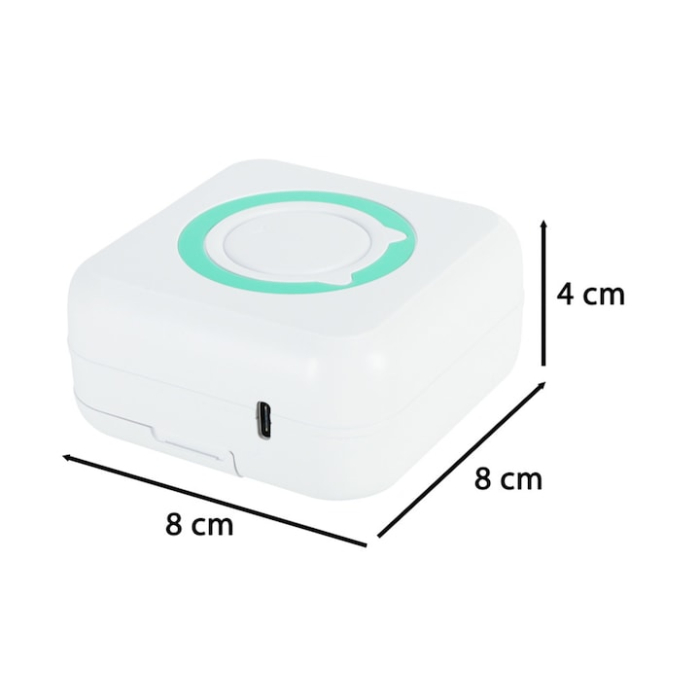 Mini imprimanta termica portabila VarioShop®, Bluetooth, fara cerneala, pentru fotografii, liste si notite, cu baterie reincarcabila si rola inclusa, Alb [12]