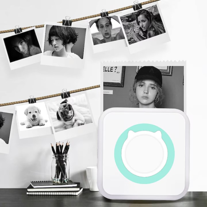 Mini imprimanta termica portabila VarioShop®, Bluetooth, fara cerneala, pentru fotografii, liste si notite, cu baterie reincarcabila si rola inclusa, Alb [10]