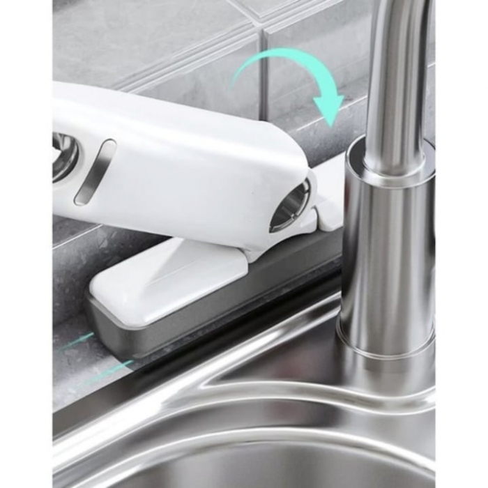 Mini Mop Portabil VarioShop®, pentru Curatarea Suprafetelor si a Geamurilor, Sistem de Storcere a Buretelui, Usor de Folosit, pentru Casa, Birou, Rotativ, Dimensiune 29 x 14.5 cm, Alb [16]