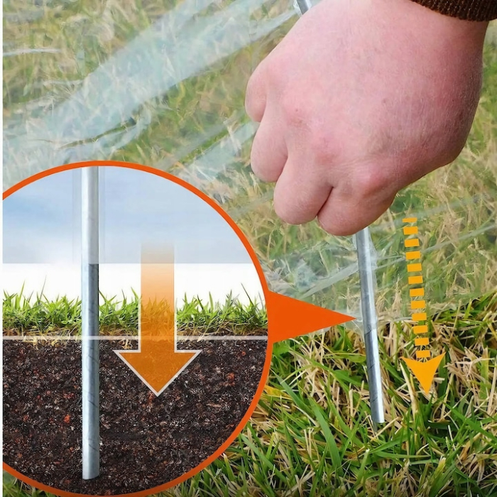 Mini sera de gradina semicirculara VarioShop®, tip tunel, cadu metlic, usor de instalat, pentru protejarea culturilor, protectie UV impotriva radiatiei solare, acces circulatie aer, montare si demonta [8]