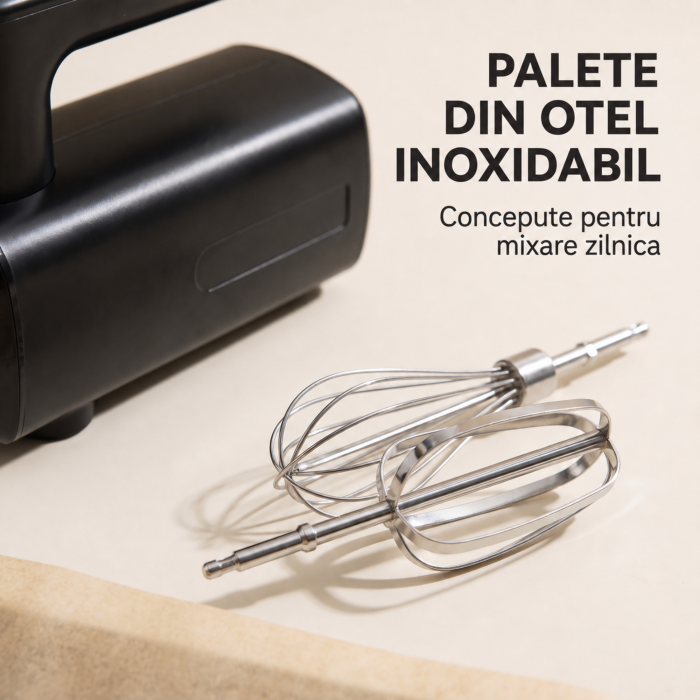Mixer de mana VarioShop®, 800W, pentru prajituri, creme si aluat, 5 viteze, functie Turbo, accesorii incluse [9]