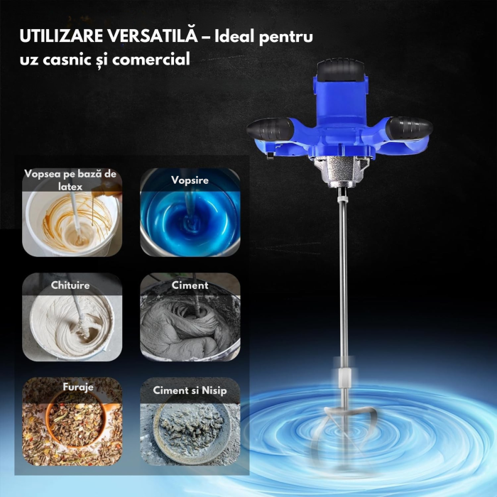 Mixer electric pentru ciment si mortar VarioShop®, 550W, 1700 RPM, 6 trepte de viteza, paleta 120 mm [5]