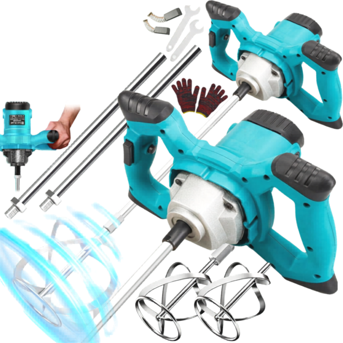 Mixer electric profesional VarioShop® 2800W, albastru, malaxor pentru mortar, adeziv, vopsea și beton, 6 trepte de viteză, motor din cupru, filet M14, utilizare intensiva [2]