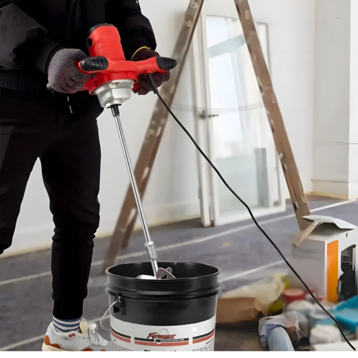 Mixer Electric Profesional VarioShop® 2800W, Malaxor pentru Mortar, Adeziv, Beton si Vopsea, 6 Trepte de Viteza, Motor Cupru, Filet M14, Include 2 Palete de Amestecare, Chei si Manusi [7]
