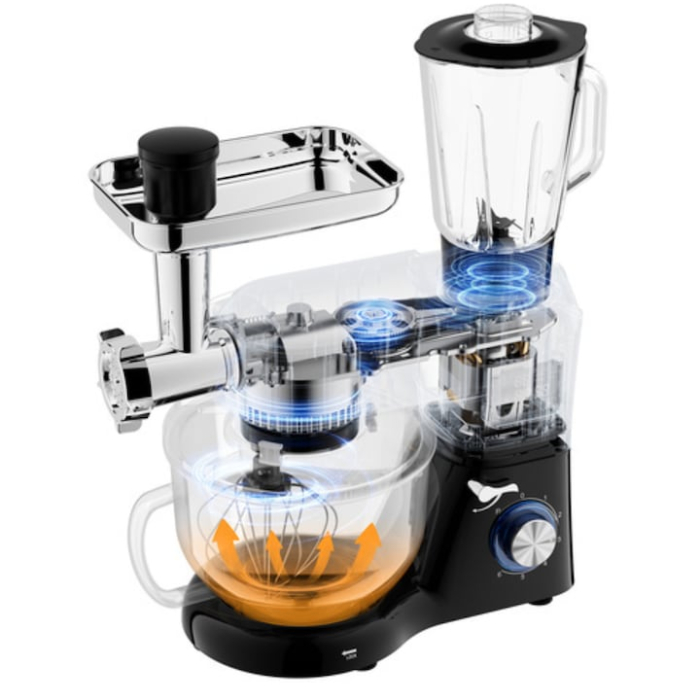 Mixer planetar multifunctional VarioShop® cu bol incalzit, tocator, 1.5L, 2000W, 6 trepte, ecran tactil, 6.2L, accesorii pentru carne, paste si prajituri [13]