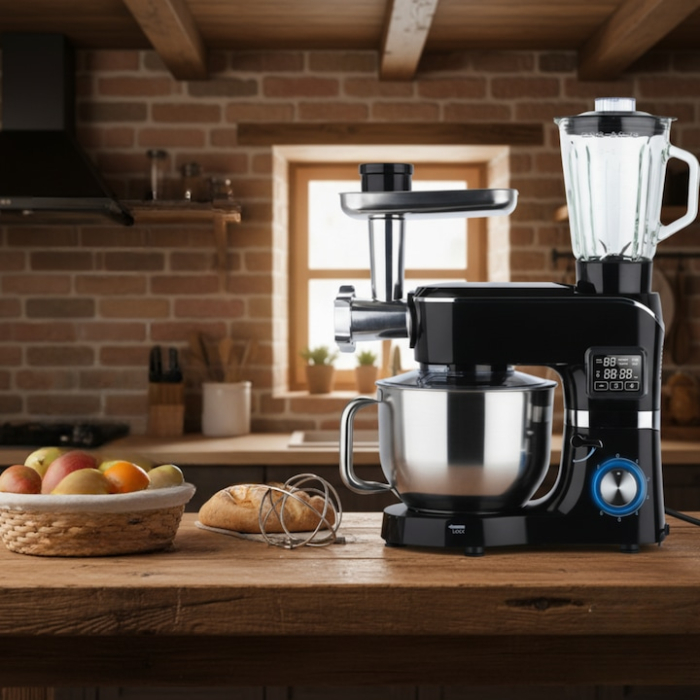 Mixer planetar multifunctional VarioShop® cu bol incalzit, tocator, 1.5L, 2000W, 6 trepte, ecran tactil, 6.2L, accesorii pentru carne, paste si prajituri [9]